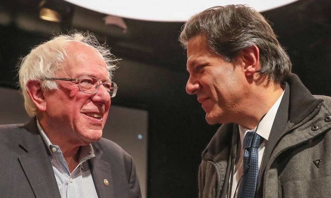 O senador americano Bernie Sanders e Fernando Haddad por ocasião da Internacional Progressista - em Vermont - EUA Foto - Ricardo Stuckert