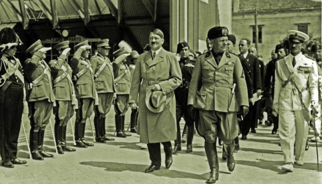 Hitler e Mussolini em 1934 na cidade de Veneza