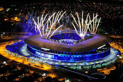 Fogos na Festa de Inauguração da Arena do Grêmio