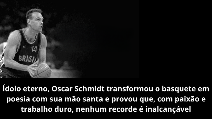 Ídolo eterno, Oscar Schmidt. O universo do esporte, não só no Brasil como no mundo inteiro, está de luto pelo falecimento dia 17/04/2026, aos 68 anos, em Santana de Parnaíba - SP, do...